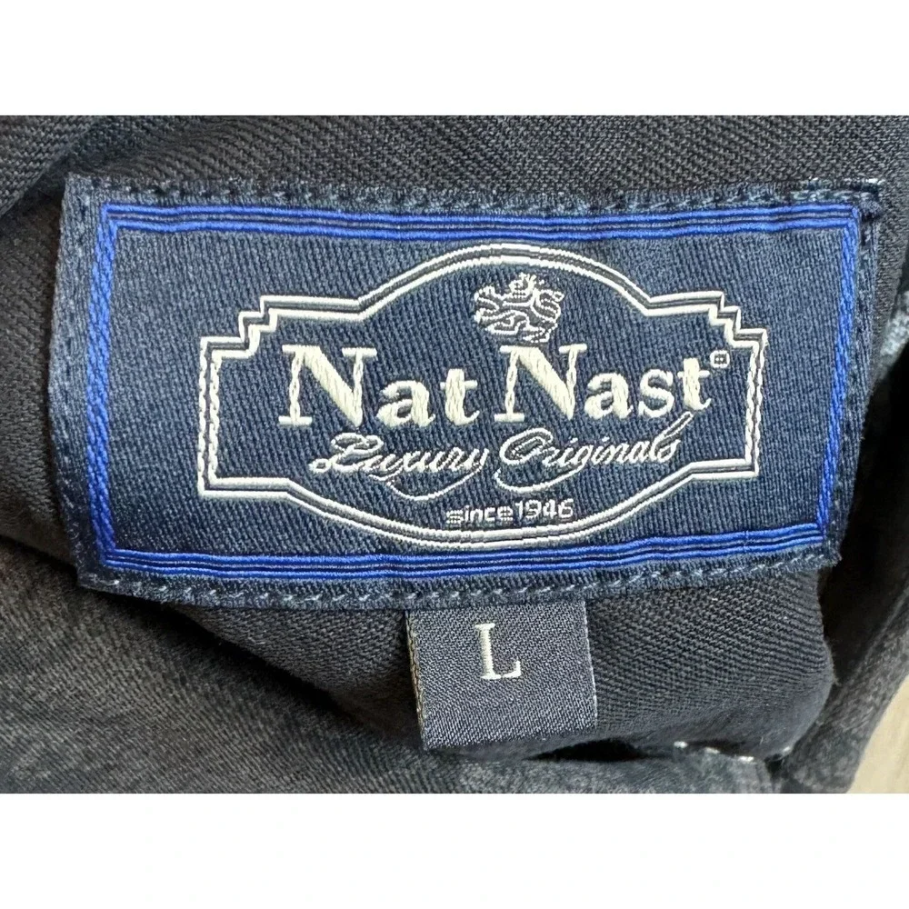 Nat Nast Luxury‎ Originals Shirt Mens Large Silk Blend Palm Trees Men's Hawaiin